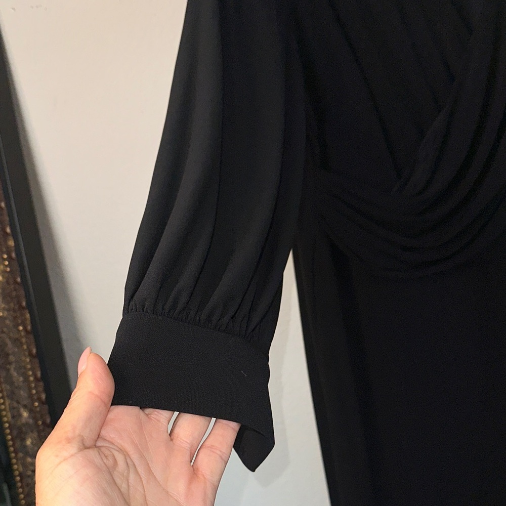 Adrianna Papell Elegant Black Long Sleeve Jumpsuit - Picture 3 of 8